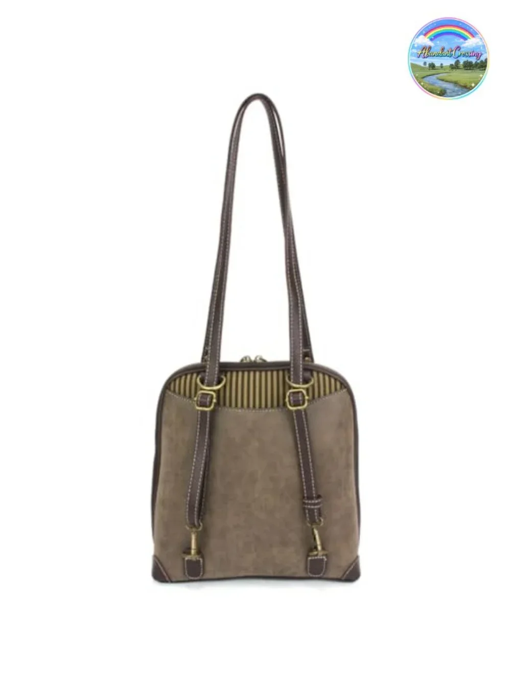Convertible Backpack Purse with Adjustable Strap - Faux Leather Canvas